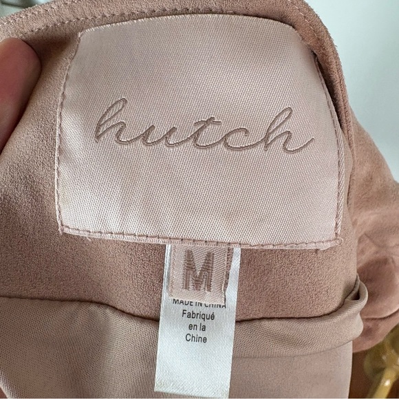 ANTHROPOLOGIE HUTCH Neutral Drape Faux Suede Jacket Size Medium - Picture 8 of 9